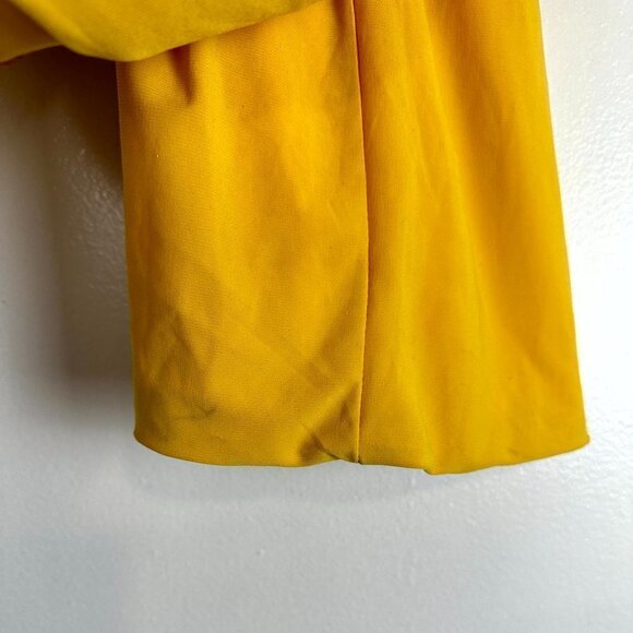 MAC DUGGAL Halter Neck Rouched Side Front Slit Gown in Marigold Size Large - Picture 9 of 13